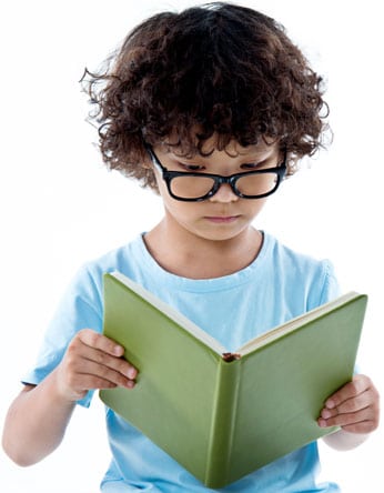 Boy reading a book